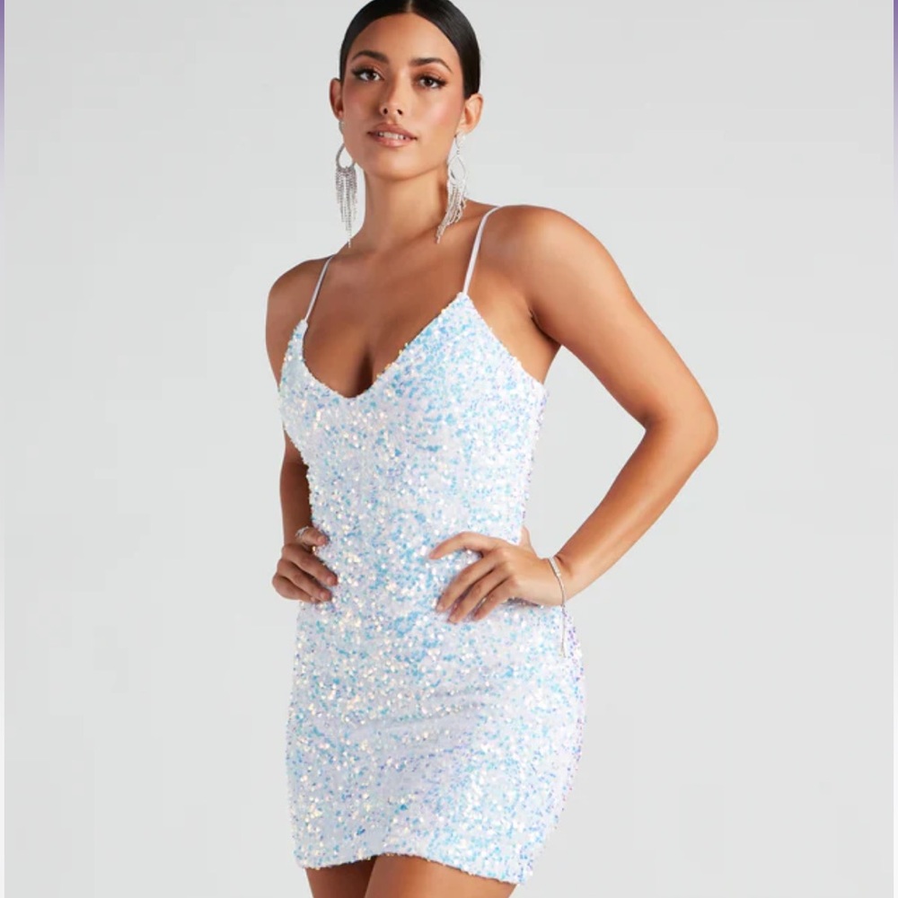 Windsor Kathy Iridescent Sequin Mini Dress